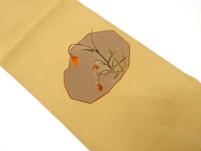 JAPANESE NAGOYA OBI / EMBROIDERY / CHIRIMEN / FLOWER